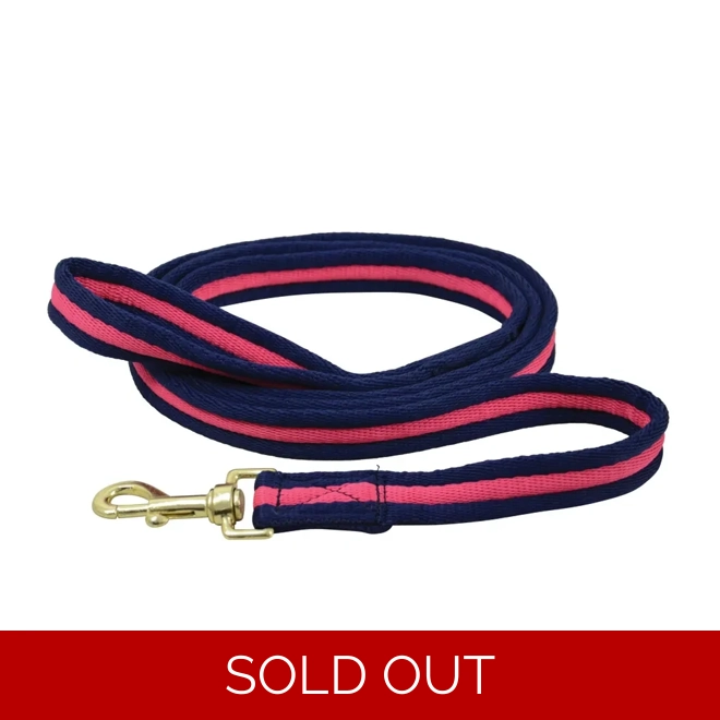 product Image for Hy Equestrian Soft Webbing Lead Rein Without Chain - Navy/Pink